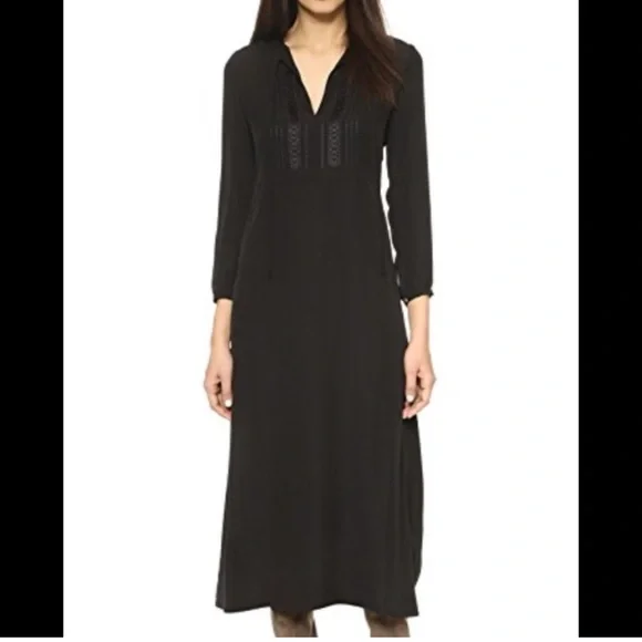 Theory long black silk dress - Picture 1 of 3